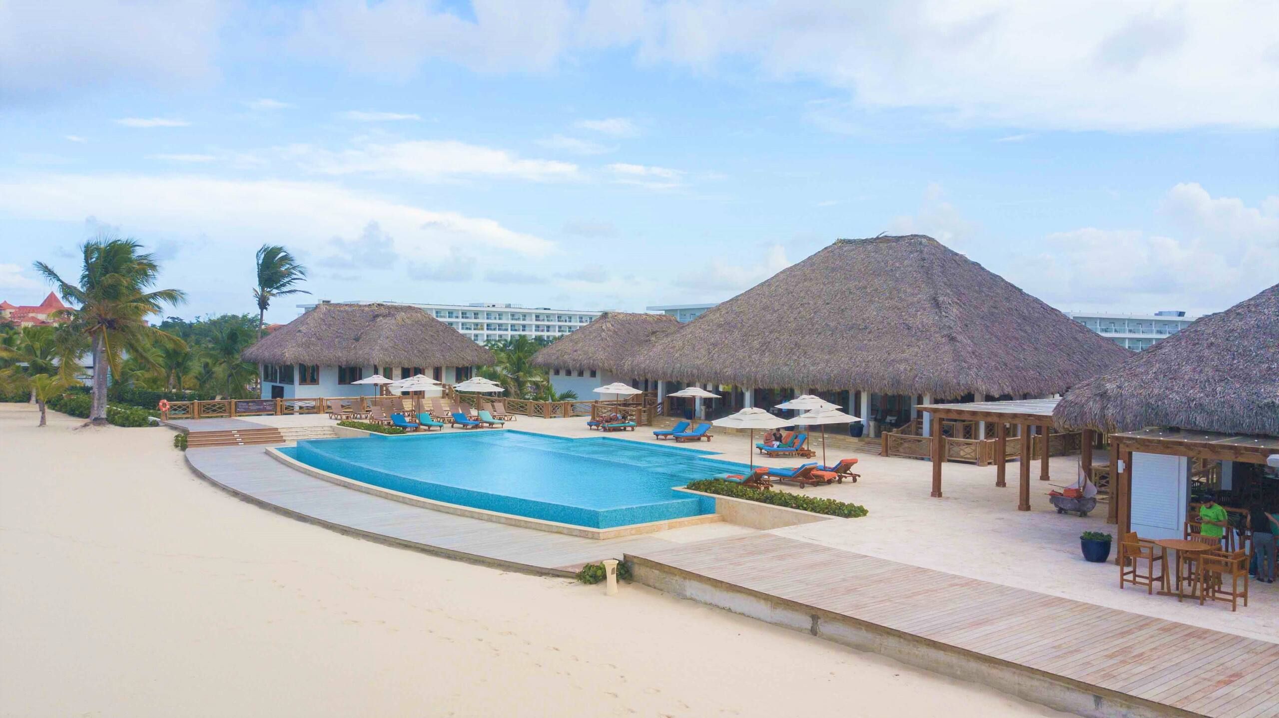 Infinity-edge pool on the sand at the Cana Bay Beach Club